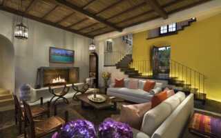 Сочетание желтого и оранжевого в интерьере