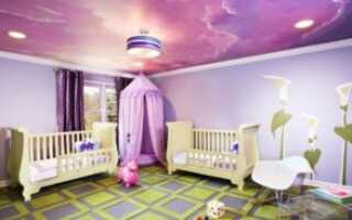 Потолок в детскую комнату девочке + фото