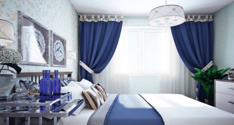 Отлично для интерьера подойдет комбинация штор