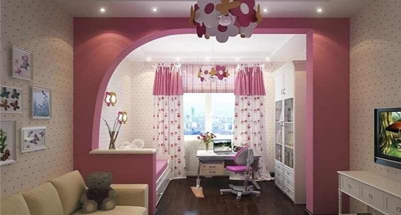 Условно поделить пространство спальной комнаты на 2 зоны