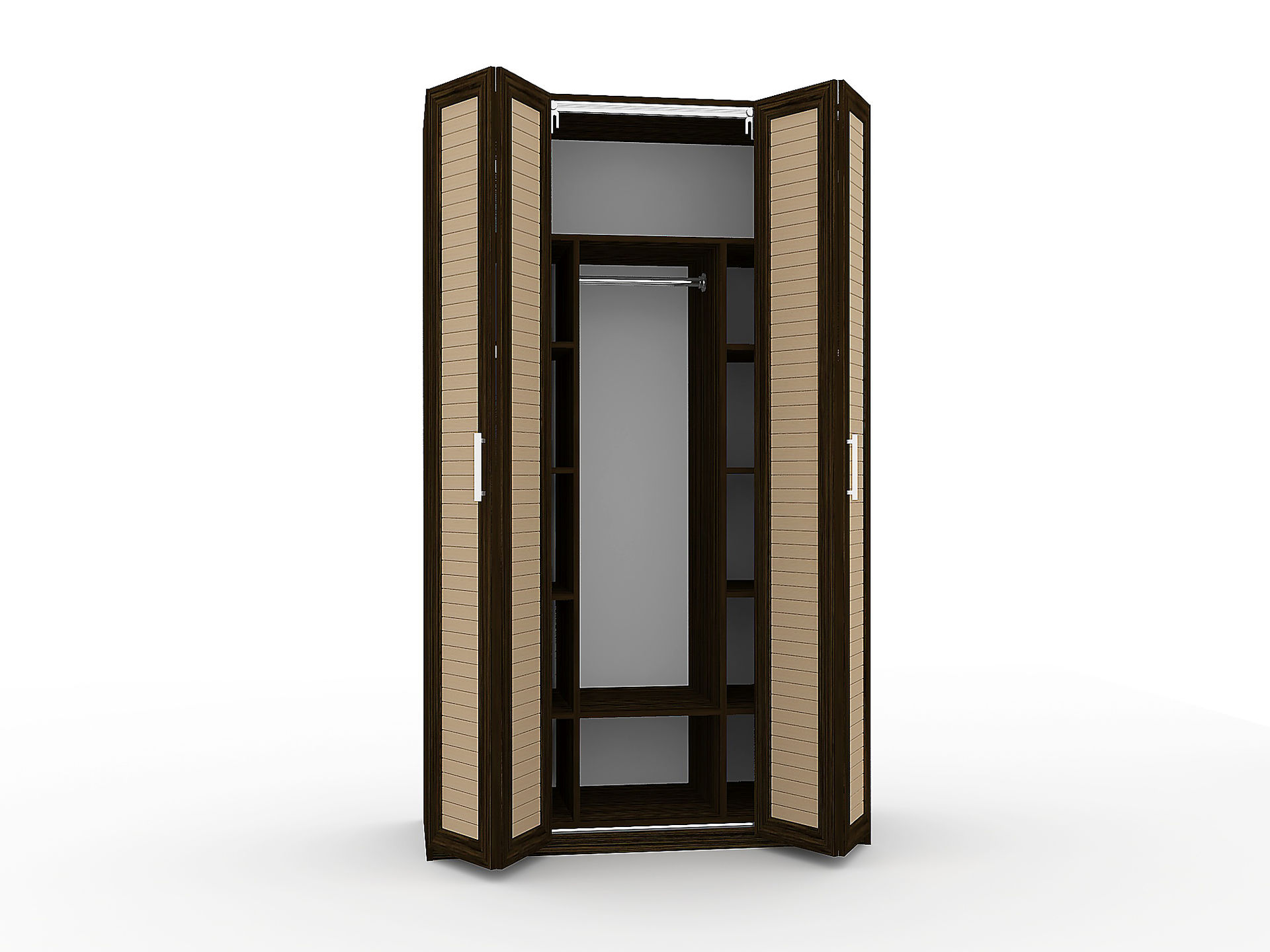 шкаф гармошка с открытыми дверями