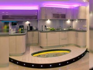 Как сделать кухню на подиуме