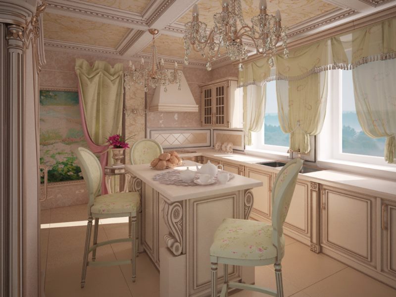 Прозрачные виды занавесок с вышитыми цветами