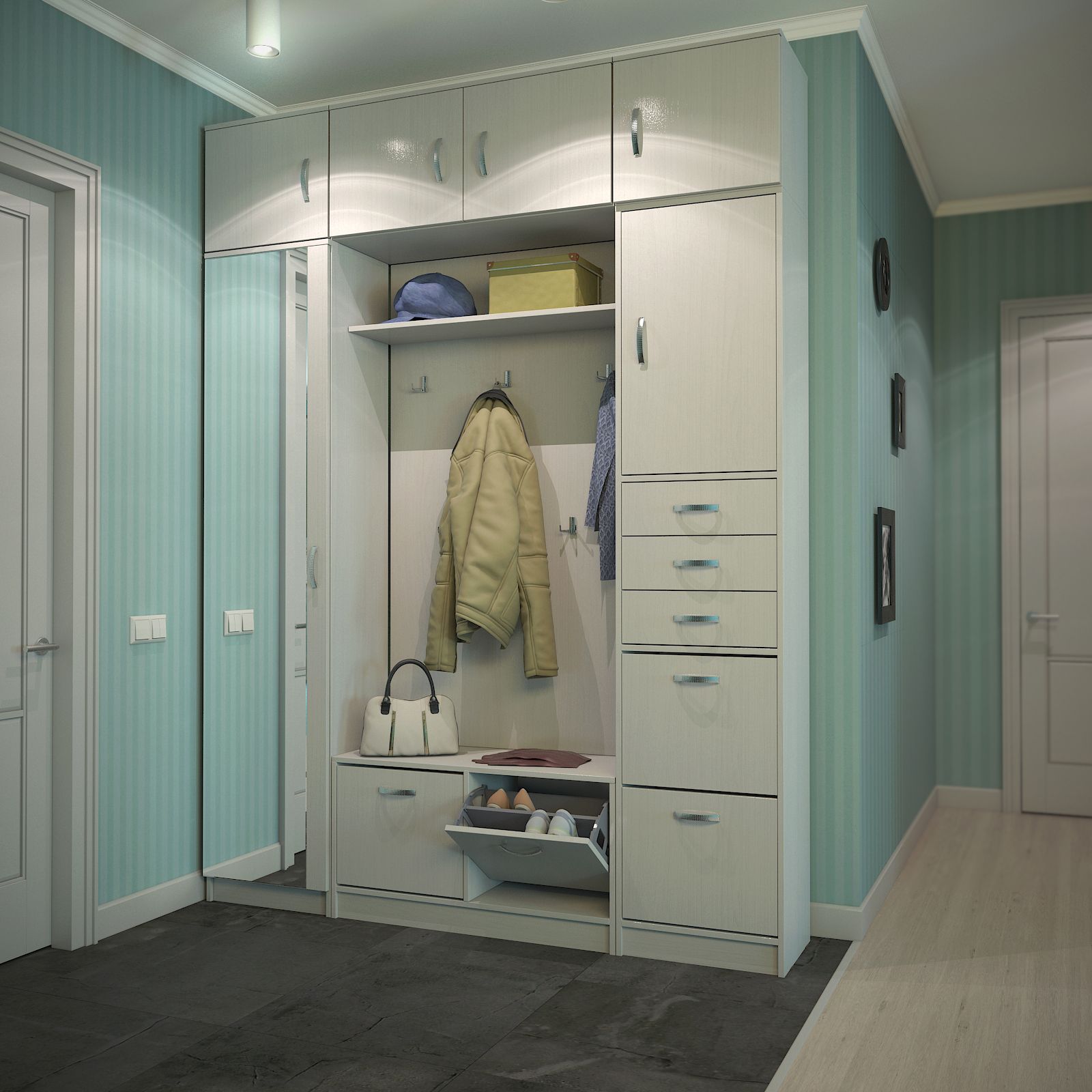 удобный шкаф с антресолью