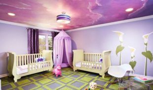 Потолок в детскую комнату девочке + фото