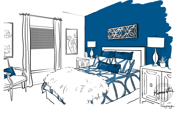 Синий цвет в интерьере: популярные приёмы использования