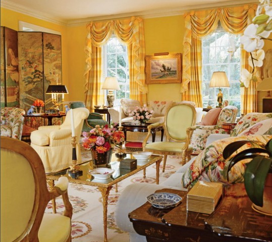 Цветочные орнаменты в текстиле: диваны, стулья, кресла