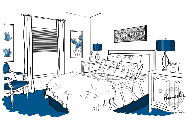 Синий цвет в интерьере: популярные способы применения