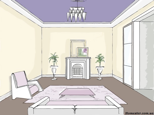 Сочетание цвета стен, потолка, пола