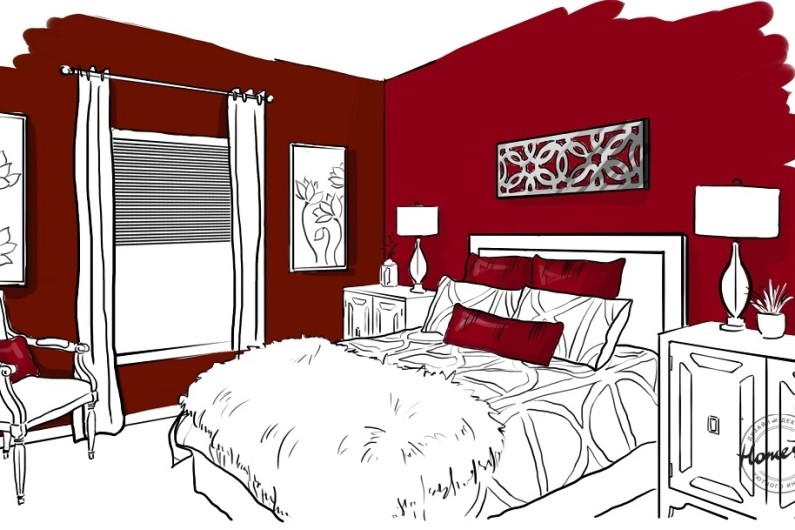 Красный цвет в интерьере