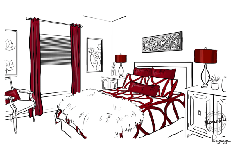 Красный цвет в интерьере