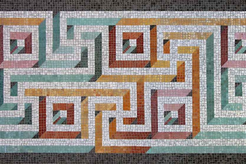 узор меандр в интерьере