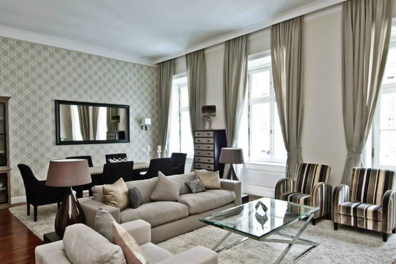 бежевые обои екатерина просяная дизайнер интерьера 14