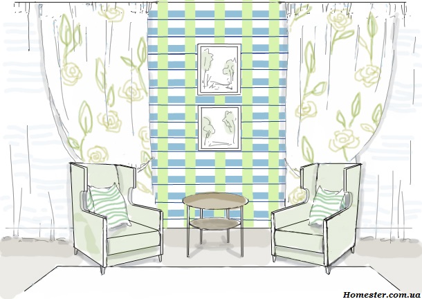 Как в интерьере сочетать клетку с другими узорами