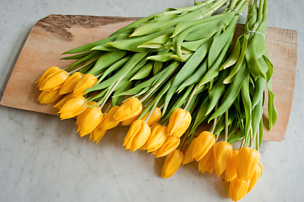 Делаем сами: Центральная композиция из тюльпанов и пион